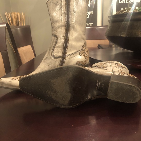 Women’s stunning beige Italian made cowboy boot Size 40 - Picture 5 of 5